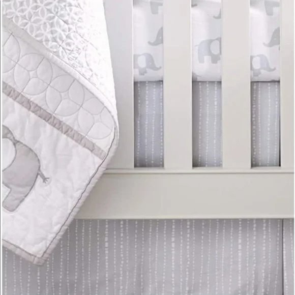 Wendy Bellissimo Dust Ruffle + Baby Crib Skirt from The Hudson Collection - Dot - Picture 1 of 2